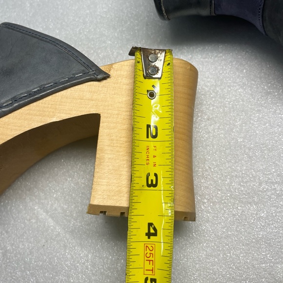 Hasbeens Swedish Color Block Mule with Wooden Heel Clogs Slip Ins Sz 36 - Picture 7 of 12